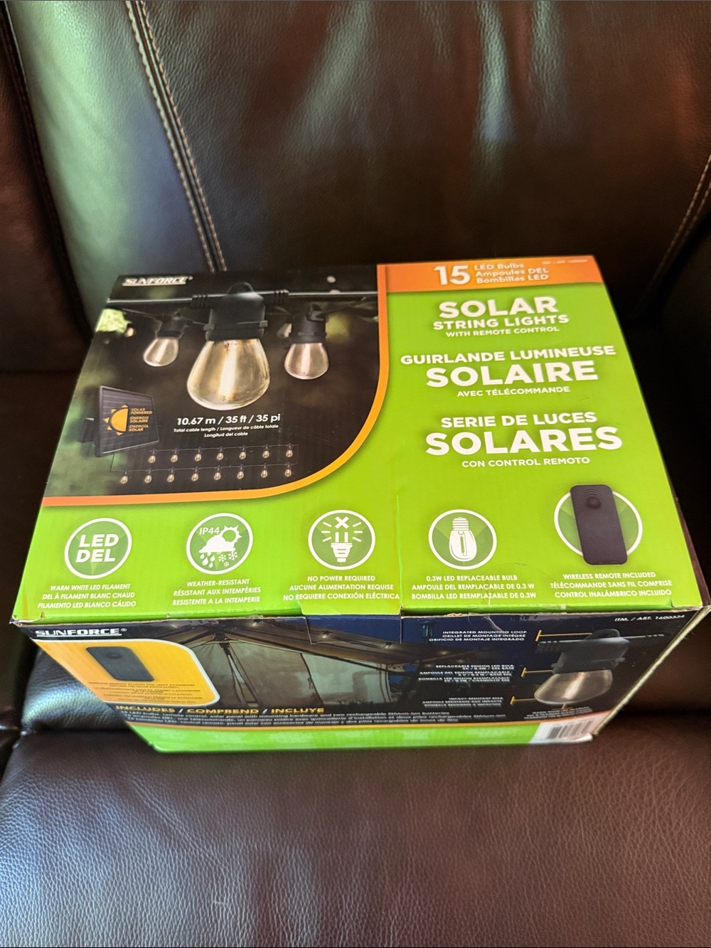 Sunforce 15 led string lights new in box